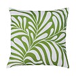 OVIALA - Lot de 2 coussins carrés polyester 45x45x8 cm blanc et vert olive - Quito - vignette