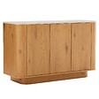 OVIALA - Buffet effet bois 3 portes L 120 cm bois clair  - Theodore - vignette
