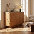 OVIALA - Buffet effet bois 3 portes L 120 cm bois clair  - Theodore - vignette