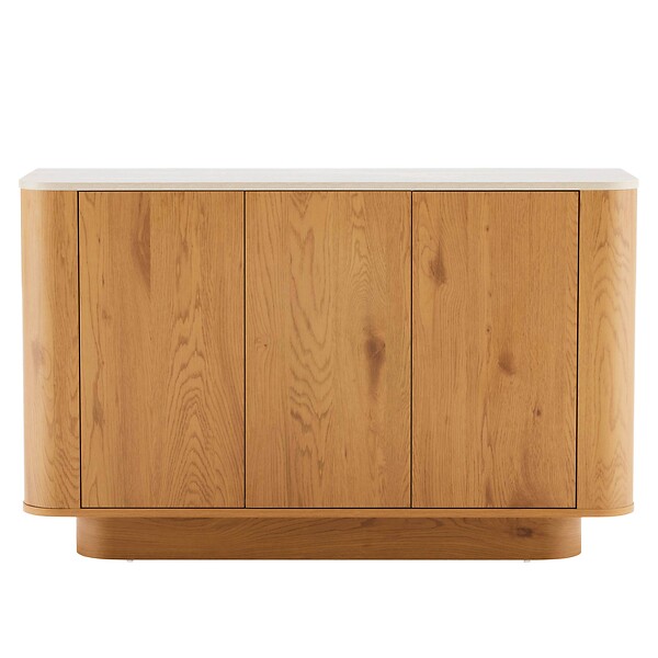 OVIALA - Buffet effet bois 3 portes L 120 cm bois clair  - Theodore - large