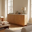 OVIALA - Buffet effet bois 4 portes L 180 cm bois clair  - Theodore - vignette