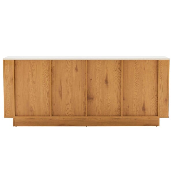 OVIALA - Buffet effet bois 4 portes L 180 cm bois clair  - Theodore - large