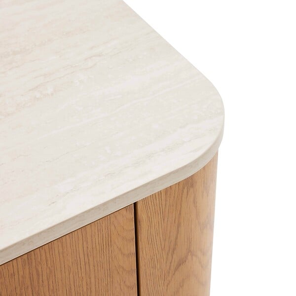 OVIALA - Buffet effet bois 4 portes L 180 cm bois clair  - Theodore - large