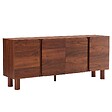 OVIALA - Buffet effet bois 4 portes L 180 cm bois foncé - Harlan - vignette