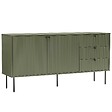 OVIALA - Buffet 2 portes et 3 tiroirs décor mélaminé 150 cm vert olive - Romeo - vignette