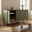 OVIALA - Buffet 2 portes et 3 tiroirs décor mélaminé 150 cm vert olive - Romeo - vignette