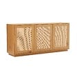 OVIALA - Buffet effet bois 3 portes en rotin L 160 cm bois clair  - Walter - vignette
