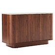 OVIALA - Buffet effet bois 3 portes L 120 cm bois foncé - Theodore - vignette