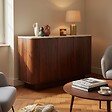 OVIALA - Buffet effet bois 3 portes L 120 cm bois foncé - Theodore - vignette