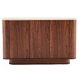 OVIALA - Buffet effet bois 3 portes L 120 cm bois foncé - Theodore - vignette