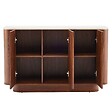 OVIALA - Buffet effet bois 3 portes L 120 cm bois foncé - Theodore - vignette