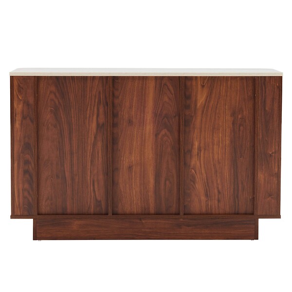OVIALA - Buffet effet bois 3 portes L 120 cm bois foncé - Theodore - large