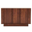 OVIALA - Buffet effet bois 3 portes L 120 cm bois foncé - Theodore - vignette