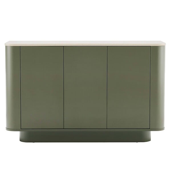 OVIALA - Buffet uni 3 portes L 120 cm vert olive - Theodore - large
