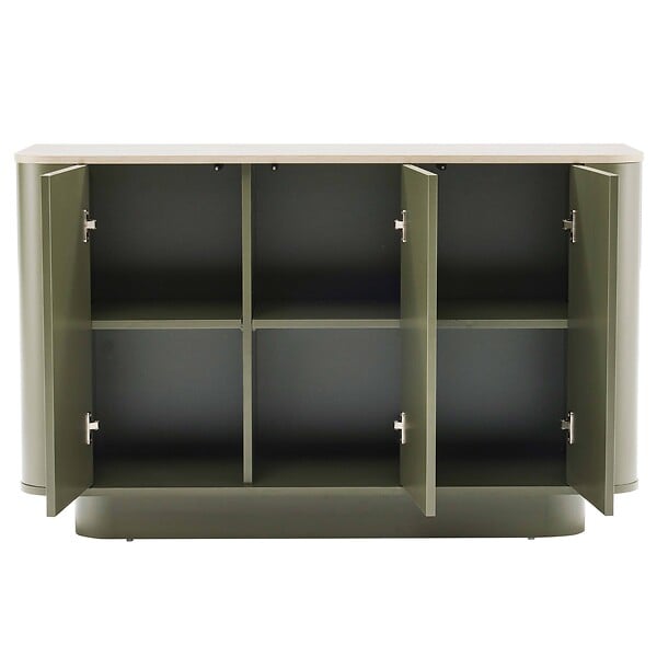 OVIALA - Buffet uni 3 portes L 120 cm vert olive - Theodore - large