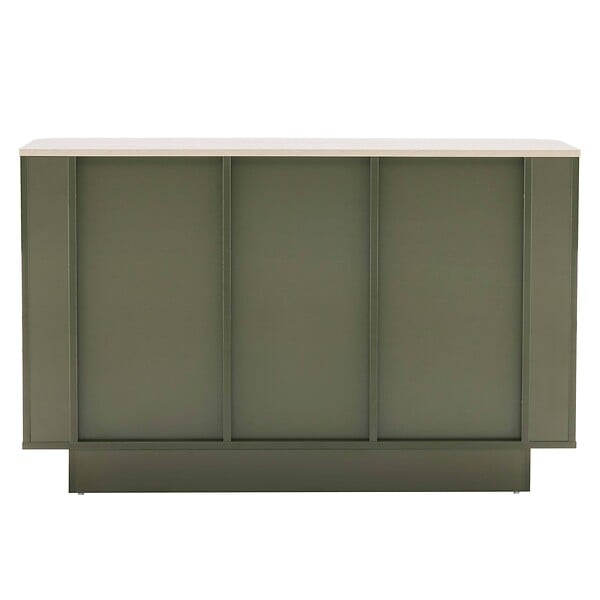OVIALA - Buffet uni 3 portes L 120 cm vert olive - Theodore - large