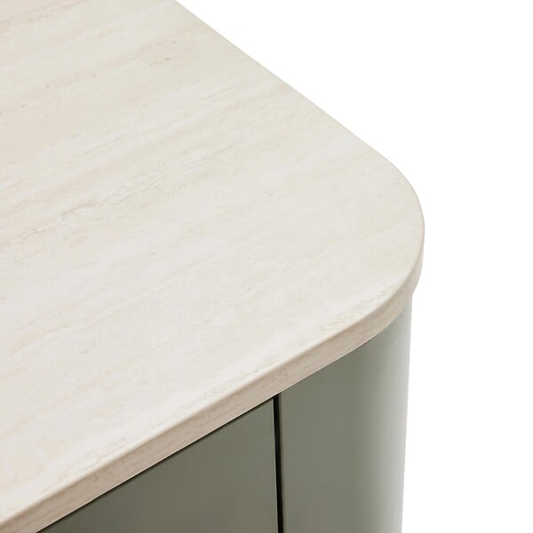 OVIALA - Buffet uni 3 portes L 120 cm vert olive - Theodore - large