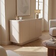 OVIALA - Buffet uni 3 portes L 120 cm crème - Theodore - vignette