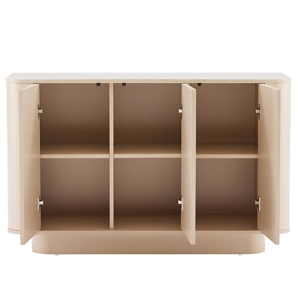 OVIALA - Buffet uni 3 portes L 120 cm crème - Theodore - large