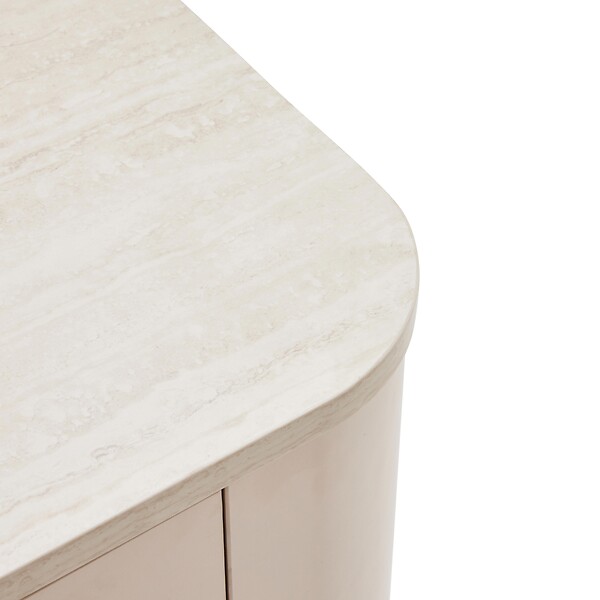 OVIALA - Buffet uni 3 portes L 120 cm crème - Theodore - large