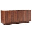 OVIALA - Buffet effet bois 4 portes L 180 cm bois foncé - Theodore - vignette