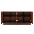 OVIALA - Buffet effet bois 4 portes L 180 cm bois foncé - Theodore - vignette