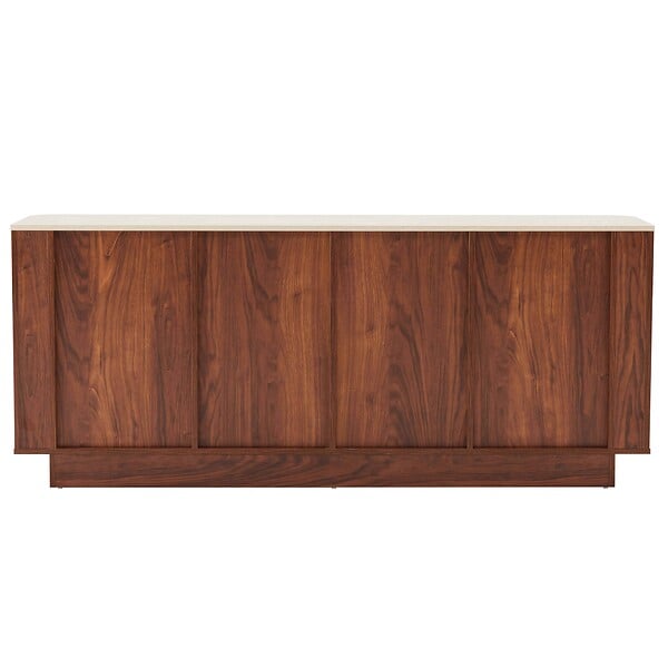 OVIALA - Buffet effet bois 4 portes L 180 cm bois foncé - Theodore - large