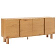 OVIALA - Buffet effet bois 4 portes L 180 cm bois clair - Harlan - vignette