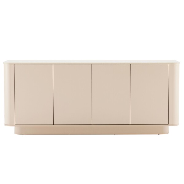 OVIALA - Buffet uni 4 portes L 180 cm crème - Theodore - large