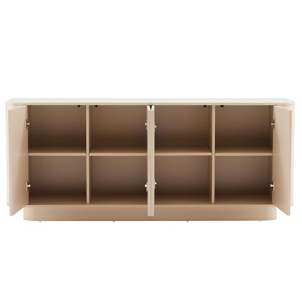 OVIALA - Buffet uni 4 portes L 180 cm crème - Theodore - large