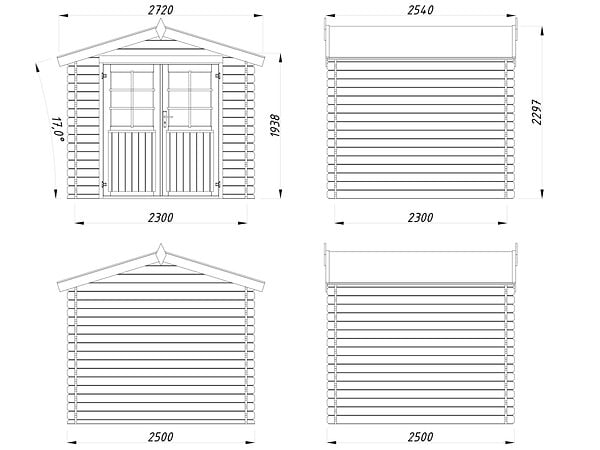 WHITE WOOD - Abri de jardin en bois naturel Valence 1 ép.28mm - White Wood - 6.9m² - large
