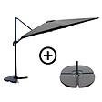 CONCEPT USINE - Ensemble parasol  gris 3x4m et 4 dalles à lester CESARE - vignette