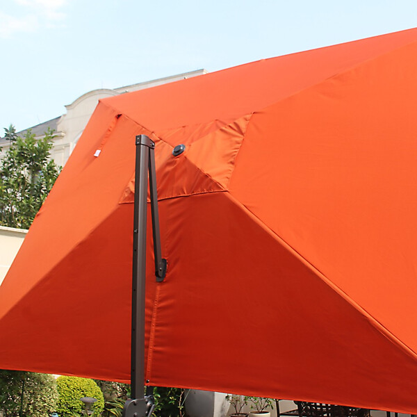 CONCEPT USINE - Ensemble parasol  terracotta 3x4m et 4 dalles à lester CESARE - large