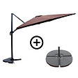 CONCEPT USINE - Ensemble parasol  marron 3x4m et 4 dalles à lester CESARE - vignette