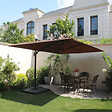 CONCEPT USINE - Ensemble parasol  marron 3x4m et 4 dalles à lester CESARE - vignette