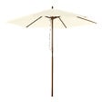 OUTSUNNY - Parasol droit hexagonal de jardin grande taille dim. Ø 2,5 x 2,3H m bambou polyester crème - vignette