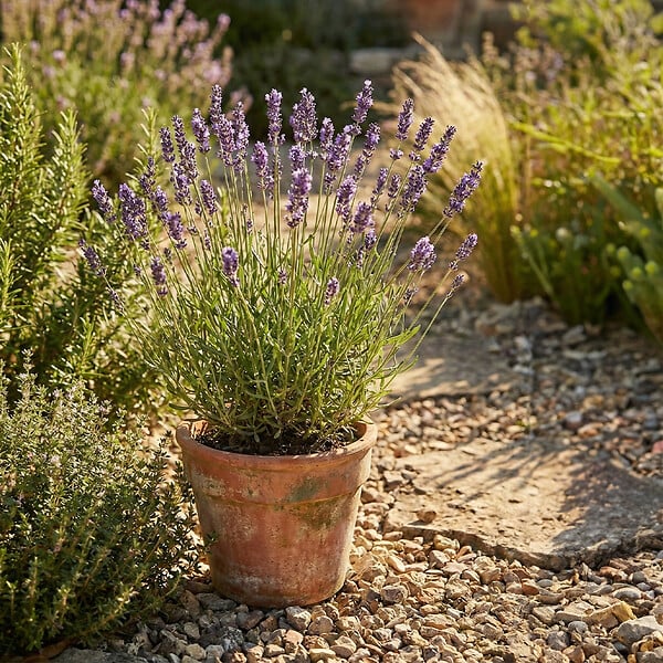 BLOOMIQUE - Lot de 3 - Lavandula Angustifolia 'Dwarf Blue' - Lavande naine - H. 10-20 cm - P. 9 cm - large
