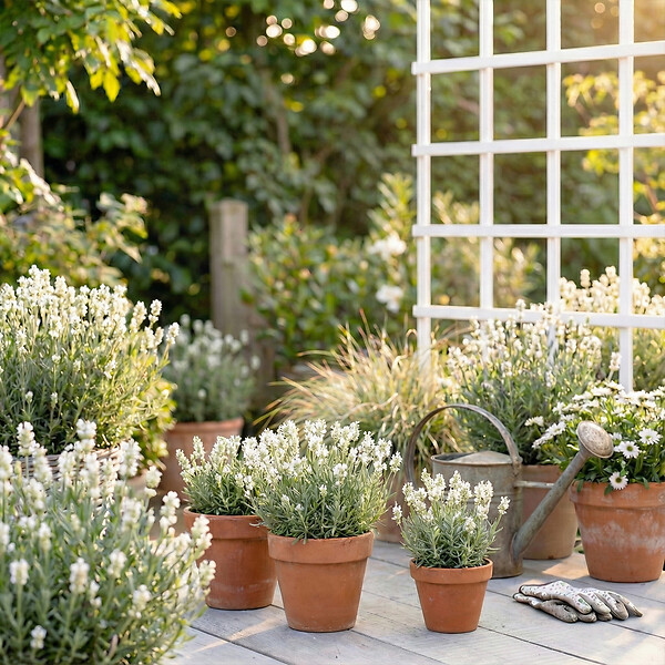 BLOOMIQUE - Lot de 1 - Lavandula angustifolia 'White' - Lavande blanche - Rustique - Parfumée - H. 10-20 cm - large