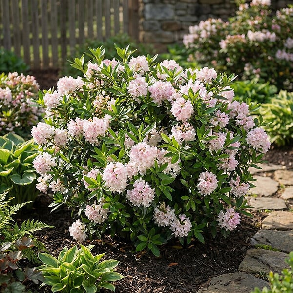 BLOOMIQUE - Lot de 2 - Rhododendron Bloombux rose - Rhododendron nain - Plantes jardin - Rustique - P. 17 cm - large