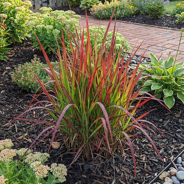 BLOOMIQUE - Lot de 6 - Imperata Cylindrica 'Red Baron' - Herbe sanguine du Japon - P. 9 cm - large