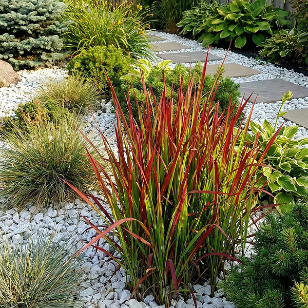 BLOOMIQUE - Lot de 6 - Imperata Cylindrica 'Red Baron' - Herbe sanguine du Japon - P. 9 cm - large