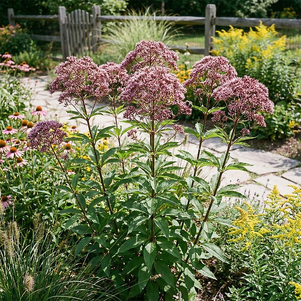 BLOOMIQUE - Lot de 6 - Eupatoire pourpre (Eupatorium purpureum) - Herbe de la reine - H. 10-20 cm - P. 9 cm - large