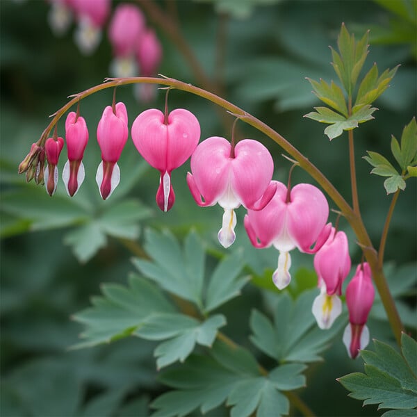 BLOOMIQUE - Lot de 6 - Dicentra Spectabilis - Cœur saignant - Floraison abondante - H. 10-20 cm - P. 9 cm - large