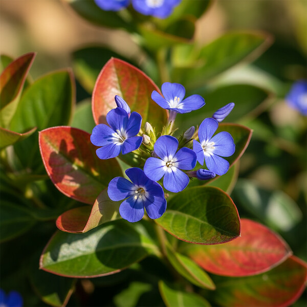 BLOOMIQUE - Lot de 3 - Ceratostigma plumbaginoides - Dentelaire de Chine - H. 10-20 cm - P. 9 cm - large