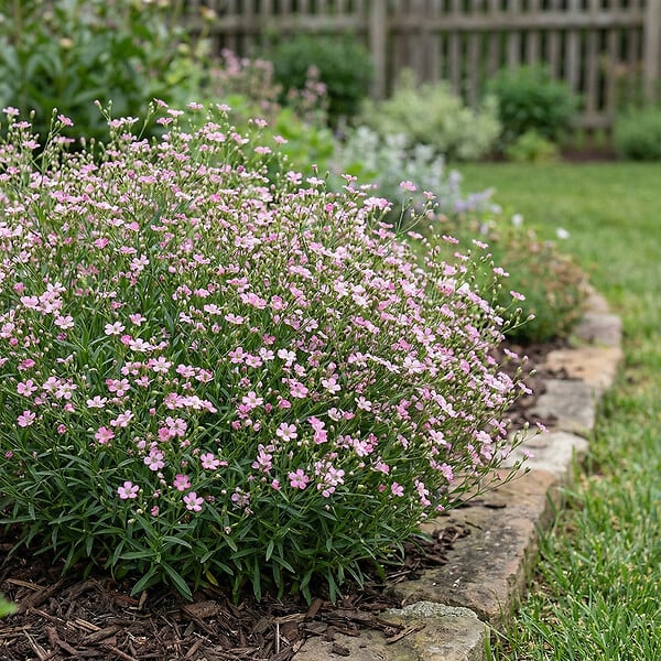 BLOOMIQUE - Lot de 3 - Gypsophila Repens Rosea - Gypsophile rampante rose - H. 10-20 cm - P. 9 cm - large