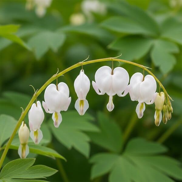 BLOOMIQUE - Lot de 6 - Dicentra Spectabilis Alba - Cœur saignant blanc - H. 10-20 cm - P. 9 cm - large