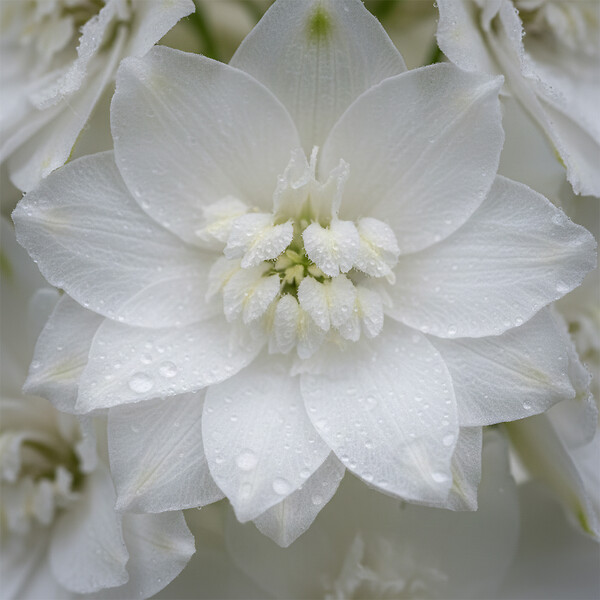 BLOOMIQUE - Lot de 6 - Delphinium Magic Fountains Pure White - Pied-d'alouette - H. 10-20 cm - P. 9 cm - large