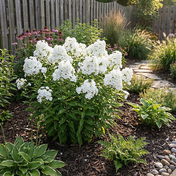 BLOOMIQUE - Lot de 3 - Phlox ‘David’ - Rustique - Vivace - Fleurs blanches - Hauteur 10-20 cm - Pot 9 cm - large