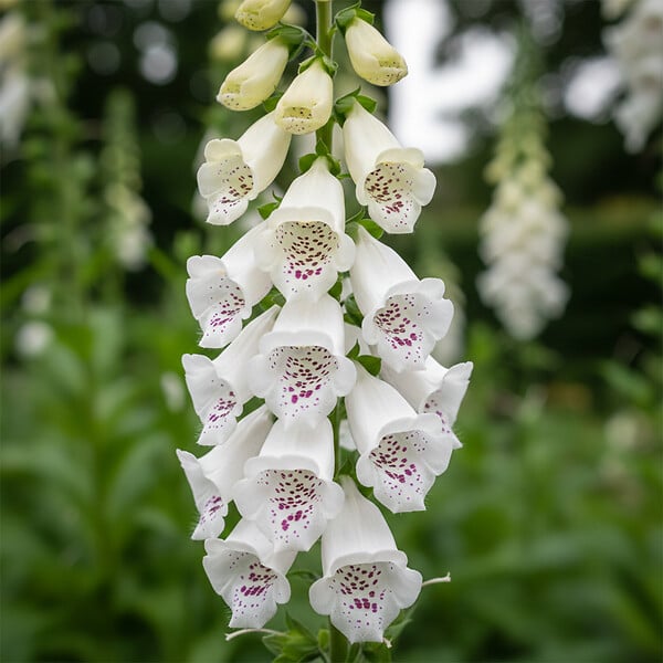 BLOOMIQUE - Lot de 3 - Digitalis Purp. Dalmatian White - Digitale - Floraison abondante - H. 10-20 cm - P. 9 cm - large