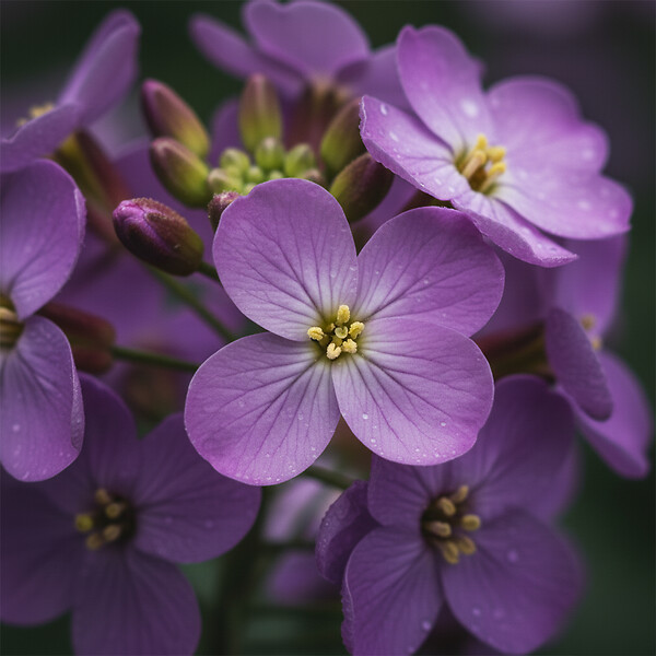 BLOOMIQUE - Lot de 6 - Hesperis Matronalis 'Violet' - Julienne des dames - H. 10-20 cm - P. 9 cm - large